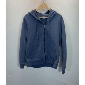 LL Bean Jacket Mens M Sweater Heavy Fleece Full Zip Hoodie Slightly Fitted Blue
